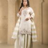 beige tissue suit set with dupatta