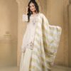 beige tissue suit set with dupatta