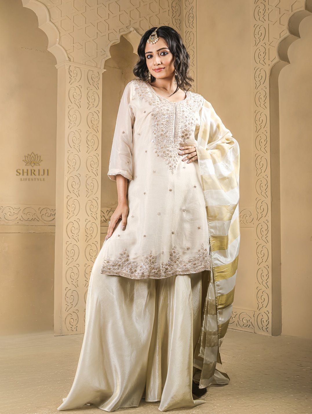 maharani pink suit set with dupatta (copy)