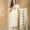 beige tissue plazoo long kurta set with dupatta