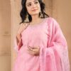 pink maslin plazoo set with dupatta