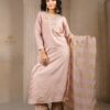 peach roman suit set with dupatta