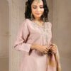 peach roman suit set with dupatta