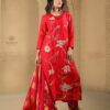 red dola silk suilt set with dupatta