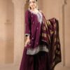 purple dola silk plazoo set with dupatta