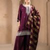 purple dola silk plazoo set with dupatta