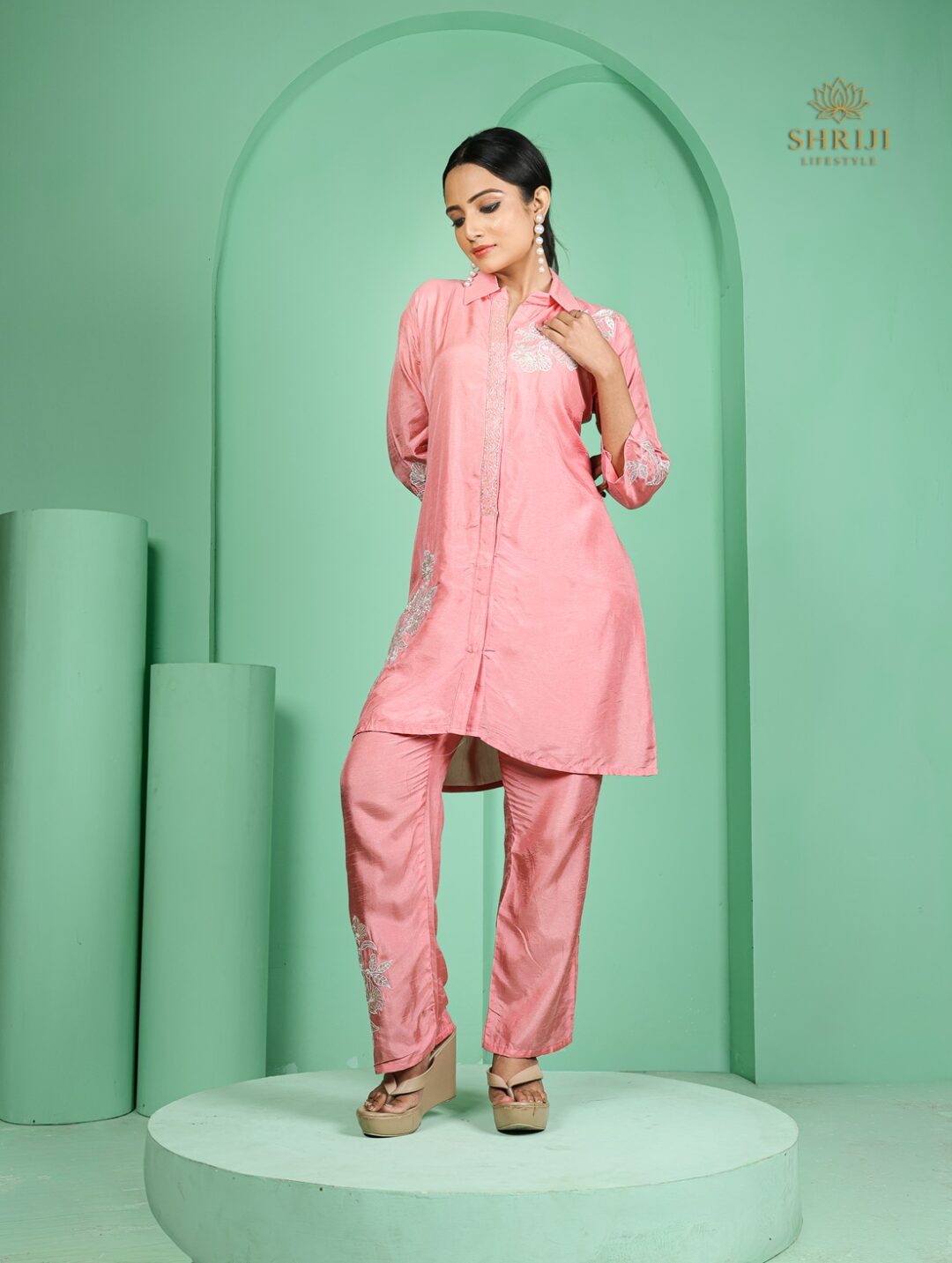 mauve dola silk cord set