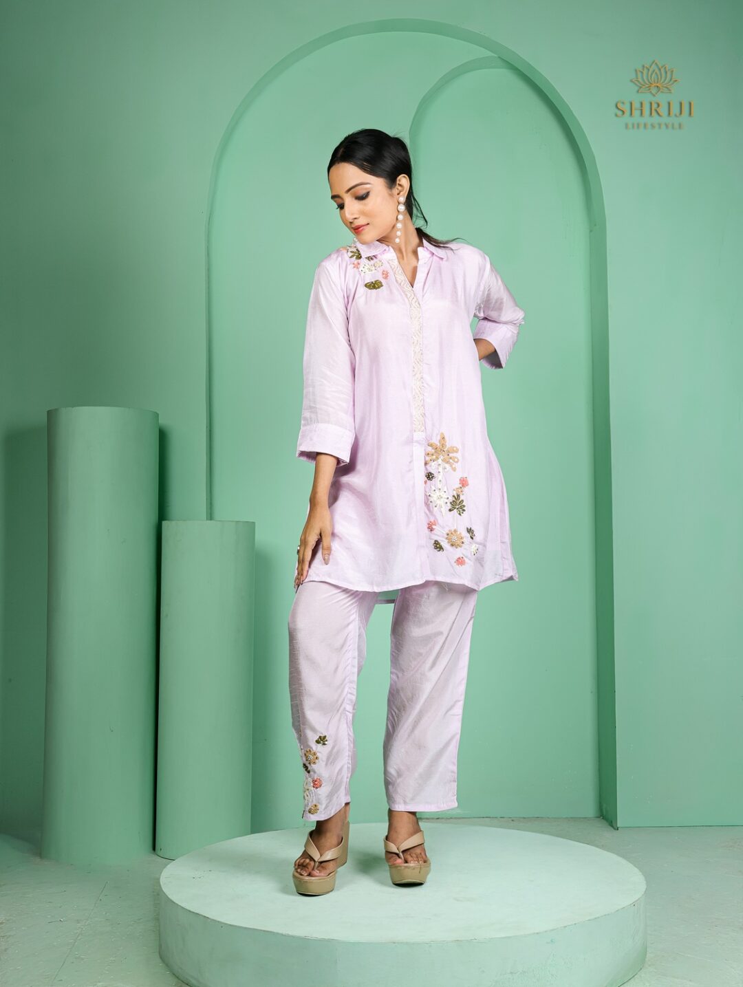 white maslin silk cordset