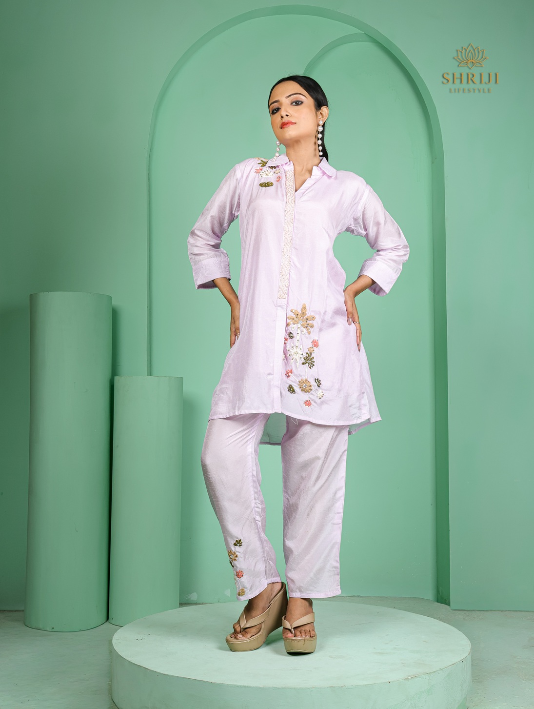 white maslin silk cordset