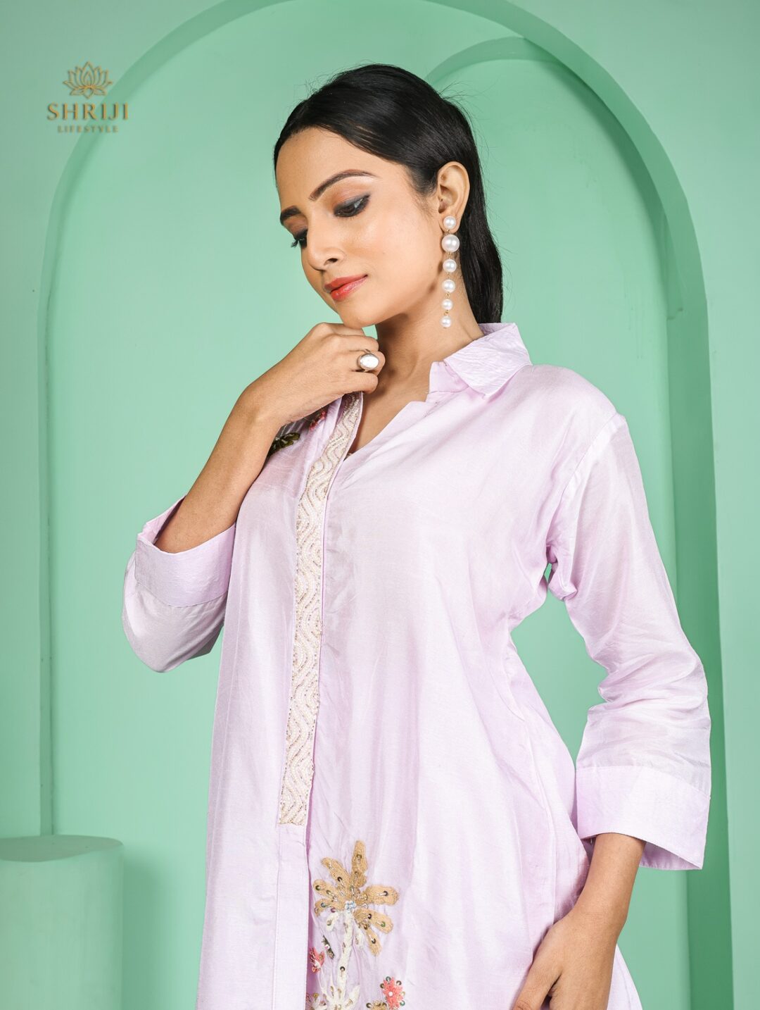 white maslin silk cordset