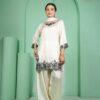white crepe farshi salwar set with dupatta