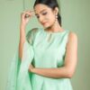 mint green dola silk plazoo set with dupatta