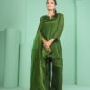green chinon plazoo set with dupatta