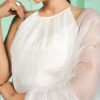white halter neck kurta plazoo set with dupatta