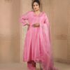 pink silk plazoo set with dupatta