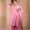 pink silk plazoo set with dupatta