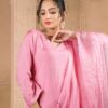 pink silk plazoo set with dupatta