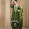 green dola silk suit set with dupatta