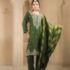 green dola silk suit set with dupatta