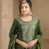green dola silk suit set with dupatta