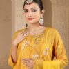 yellow dola silk suit set with dupatta