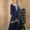 blue dola silk plazoo set with dupatta