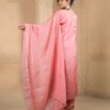 peach dola silk kurtab set with dupatta