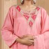 peach dola silk kurtab set with dupatta