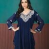 blue chinon sharara set