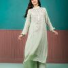 green chinon suit set with dupatta