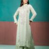 green chinon suit set with dupatta