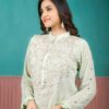 green chinon suit set with dupatta