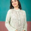 green chinon suit set with dupatta