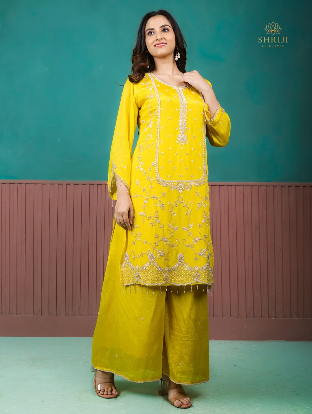 yellow suit set with dupatta