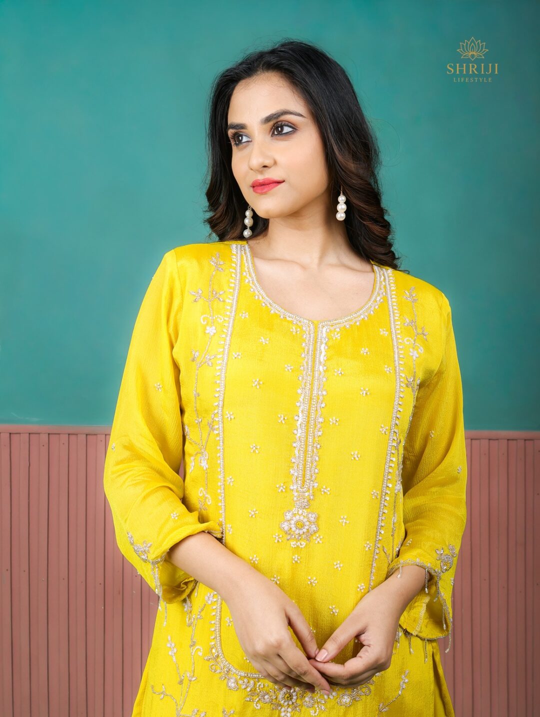 yellow suit set with dupatta
