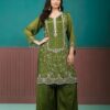 green suit set with dupatta