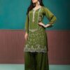 green suit set with dupatta