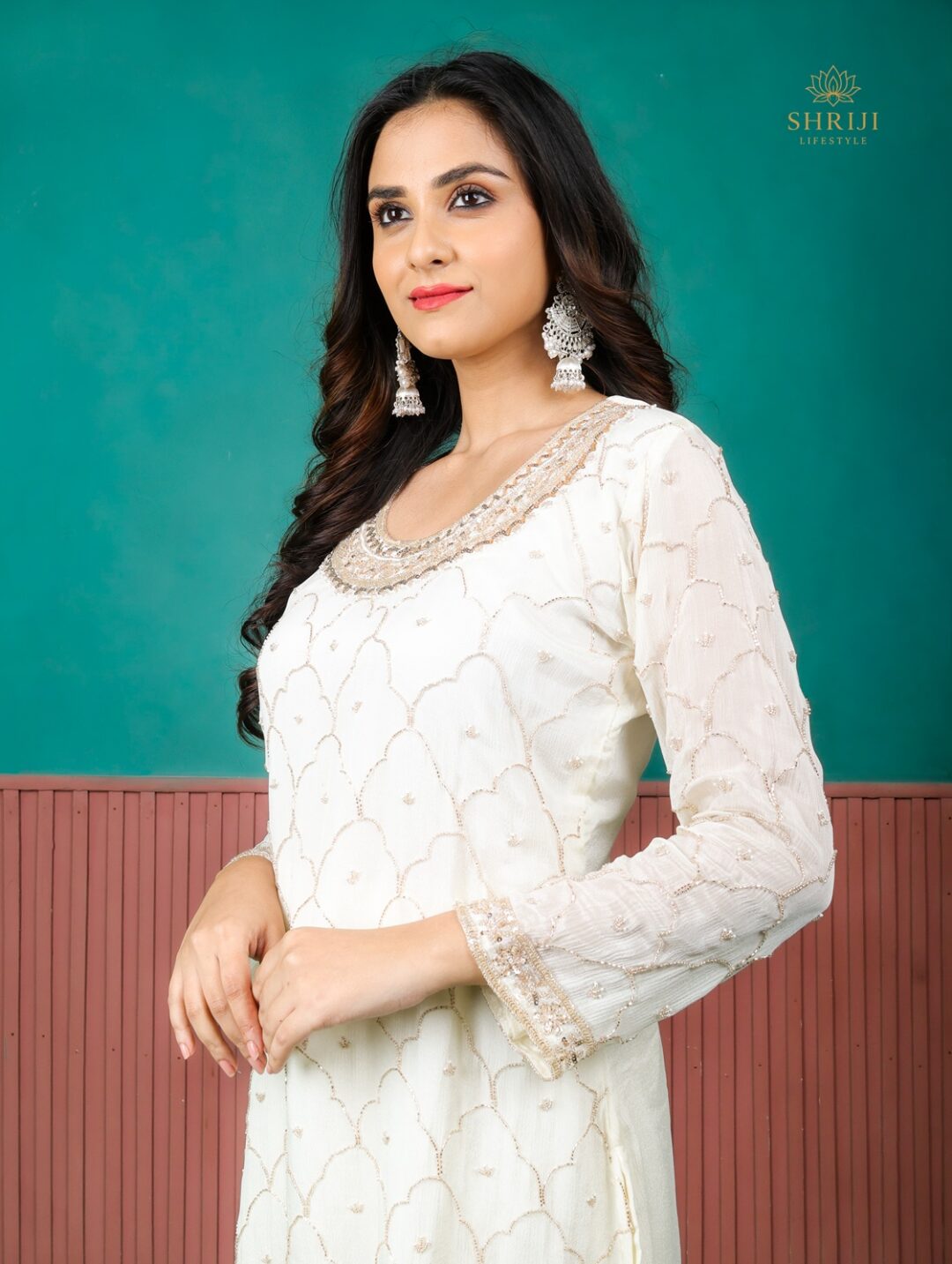 mint green sharara set with dupatta