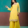 yellow sharara set with dupatta