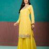 yellow sharara set with dupatta