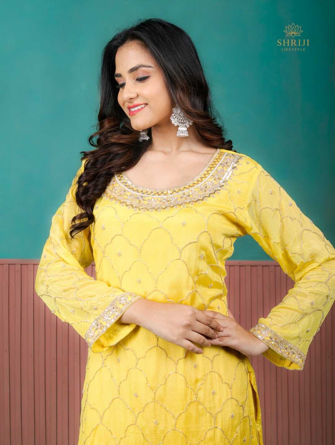 yellow sharara set with dupatta