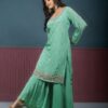 rama green sharara set with dupatta