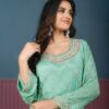 rama green sharara set with dupatta