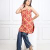orange patola print kurti