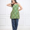 green patola print kurti